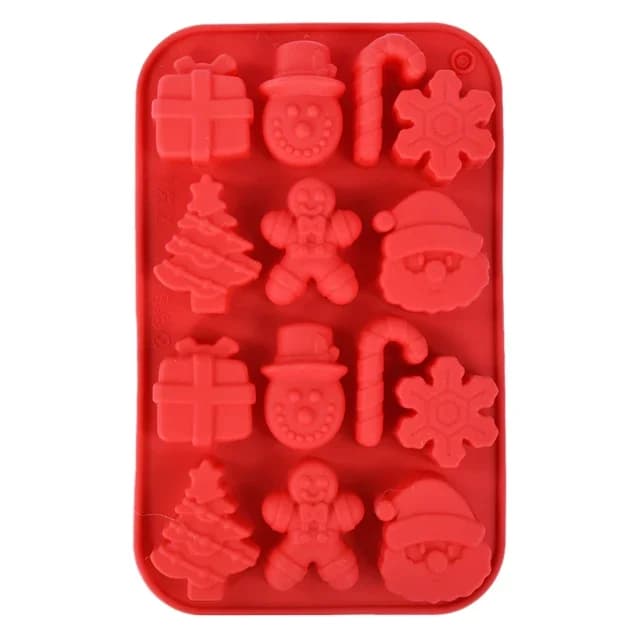 Moules à chocolat de noël en Silicone, flocon de neige, arbre de noël, bonhomme en pain d'épices, bo