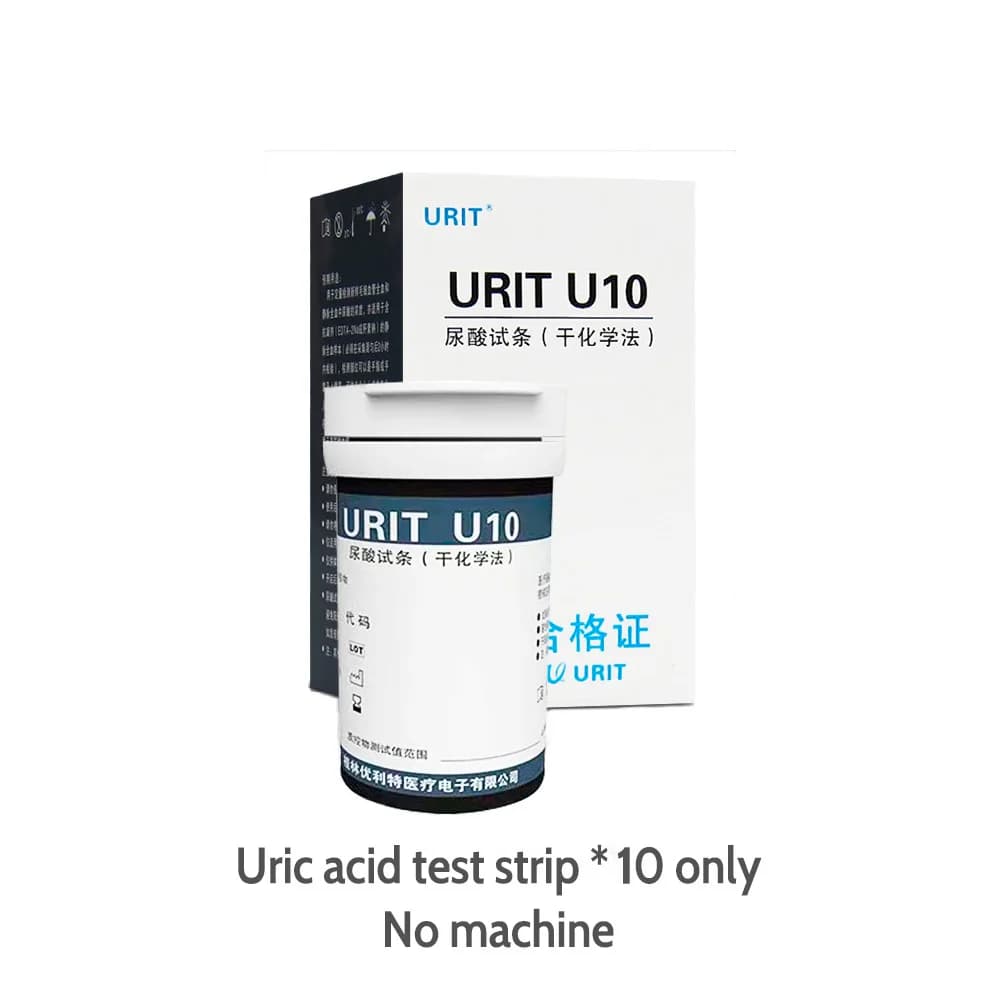 URIT U10 Moniteur numérique 2-en-1 de glycémie et d'acide urique, bandelettes de test, dispositif de