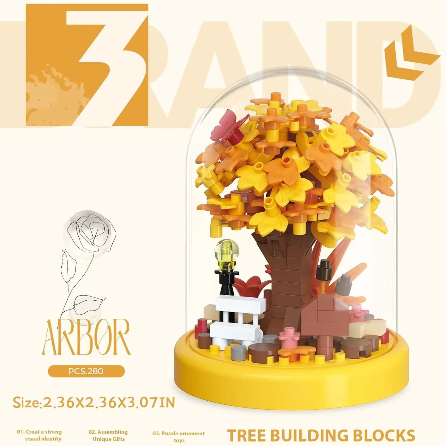 Ensemble de 4 blocs de construction Tree House, ensemble complet de maison dans les arbres avec hous