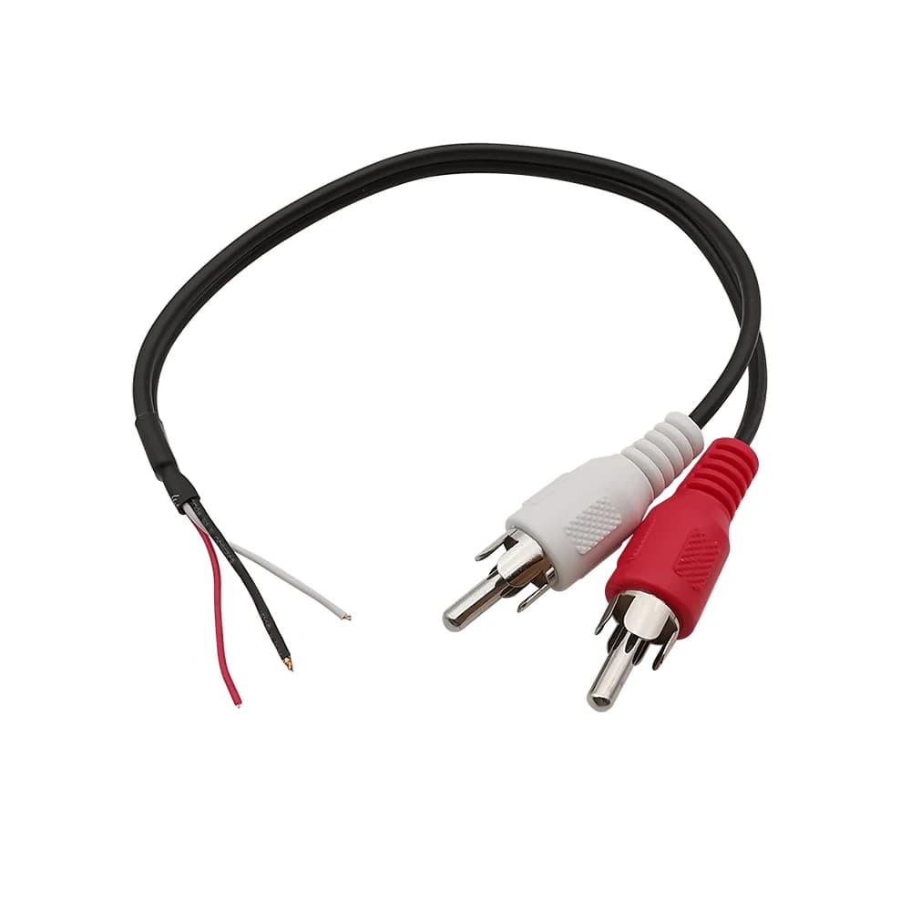 Câble Audio RCA prise mâle/prise femelle connecteur 2 voies vers fil nu rallonge à extrémité ouverte