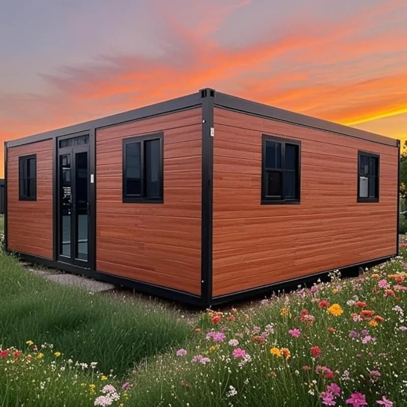 Maison de conteneur facile à installer, petite maison extensible de 20 pieds, personnalisable, plian