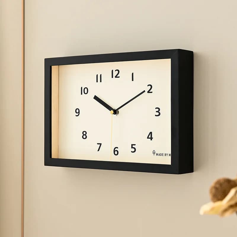 Horloge de salon moderne japonaise dans le style ancien, en bois massif, rétro, silencieuse, horloge