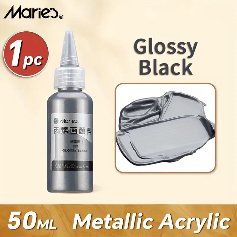 Peinture acrylique métallique Marie, pigments brillants nacrés pour bricolage, bois, verre, porcelai