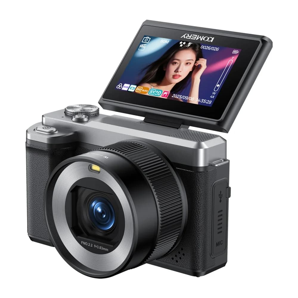 Appareil photo numérique 5K 80MP pour la photographie, caméscope Vlog 18X AF, Webcam WIFI, double ob