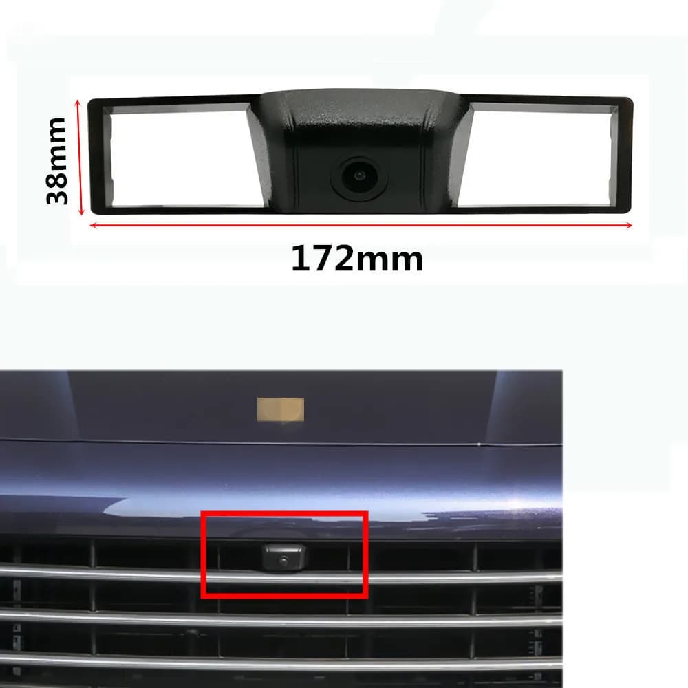 YIFOUM-Caméra de stationnement de voiture HD, vue de face, vision nocturne positive, caméra de logo