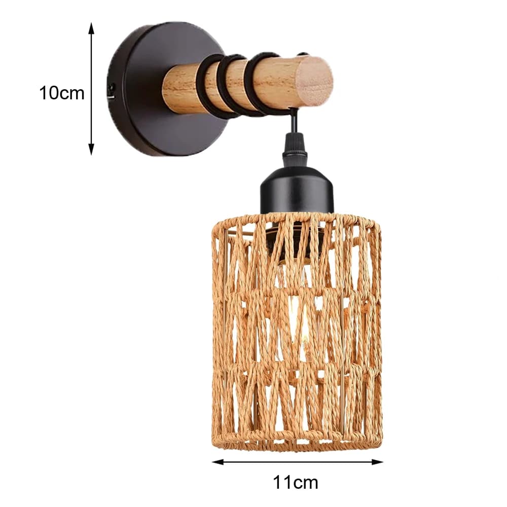 Appliques murales rustiques en bois – Éclairage mural de style ferme pour couloir, salon, chambre à