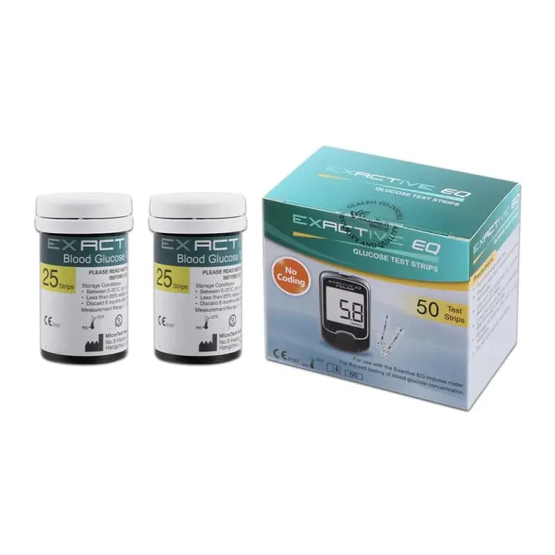 Exactive Eq 50 bandelettes de test diabétique pour la surveillance de la glycémie, accessoires de so