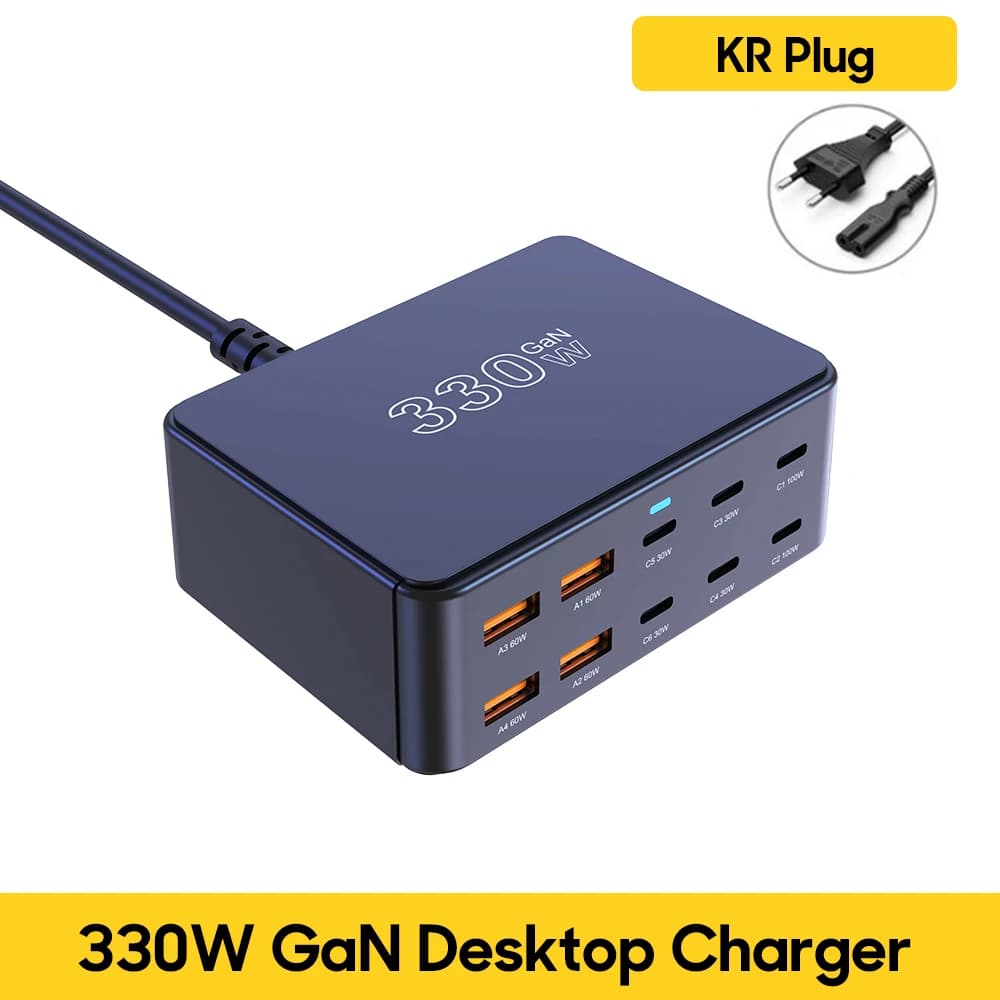 Chargeur USB C GaN 800W 100W PD3.0 PPS QC3.0, Station de charge rapide multiport pour iPhone 15 16,