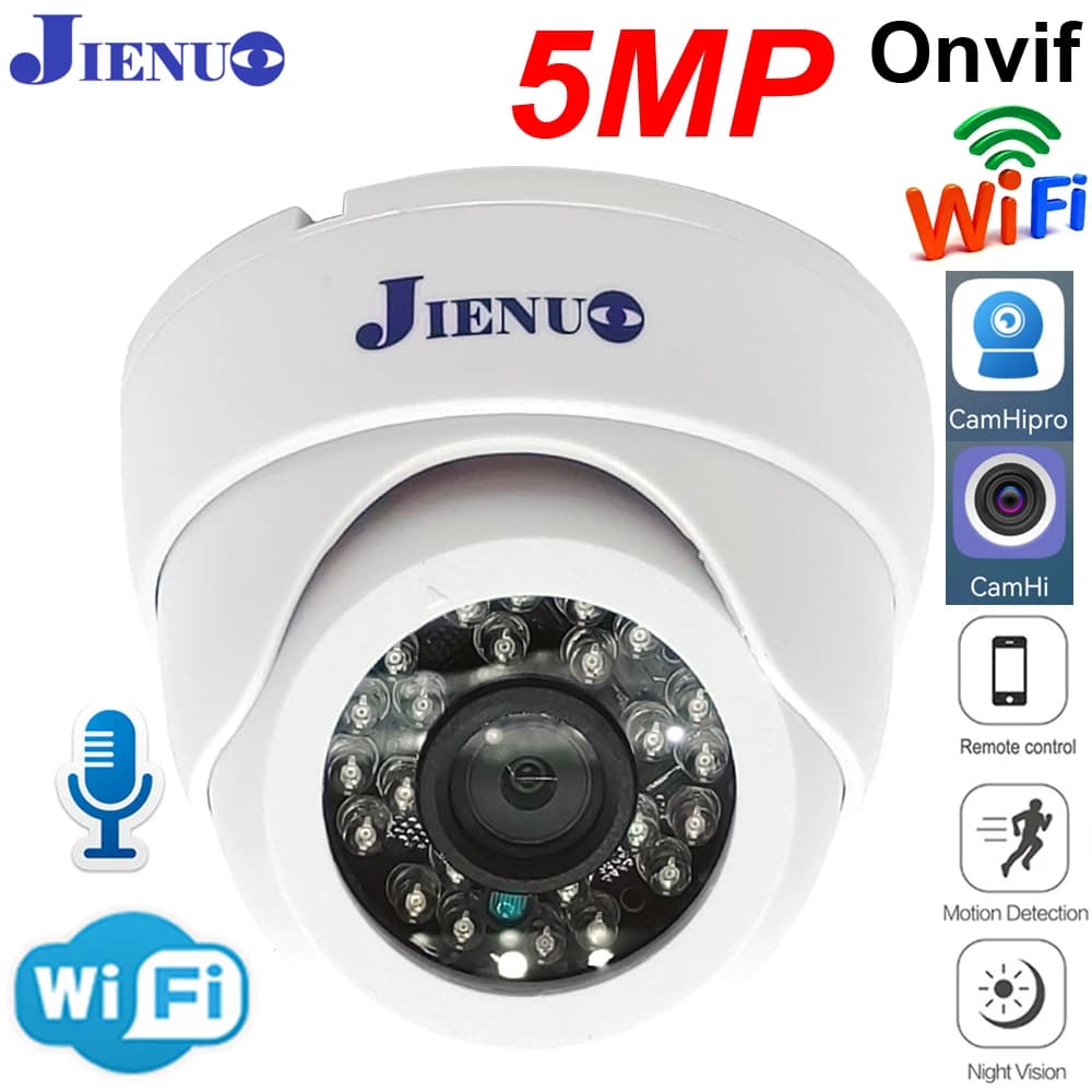 JIENUO dôme Wifi caméra IP 5MP Cctv Surveillance vidéo sécurité sans fil Audio IPCam intérieur infra