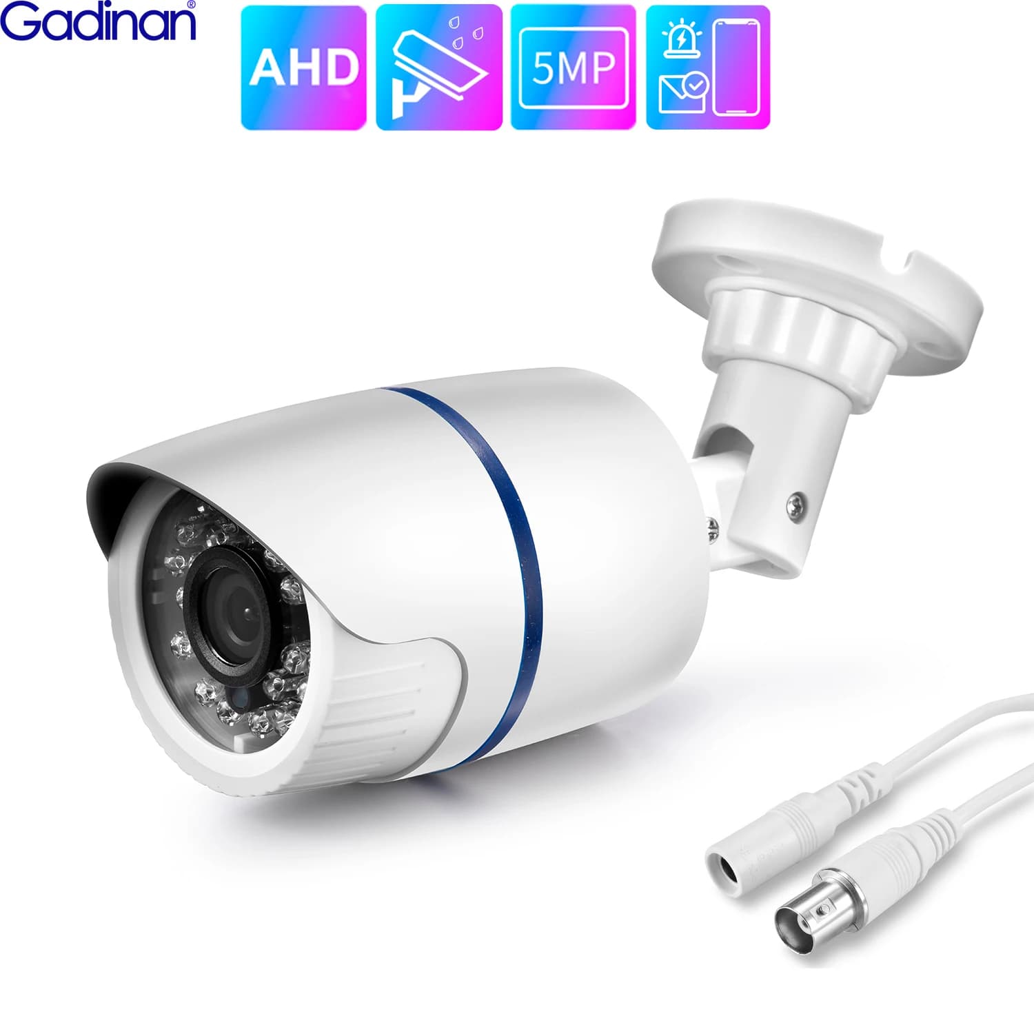 Gadinan AHD caméra 720P 1080P 5MP Surveillance de sécurité analogique haute définition IR Vision noc