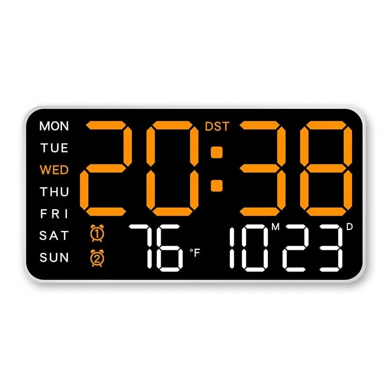 Horloge murale numérique intelligente géante | Un écran pour contrôler la date du temps-température,