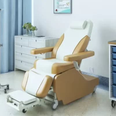 Chaise inclinable médicale polyvalente mobile, chaise d'hémodialyse électrique de chimiothérapie par