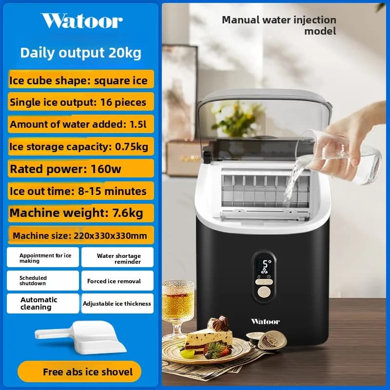 Machine à glaçons Wotuo 220V pour usage commercial et domestique, petite machine à glaçons manuelle