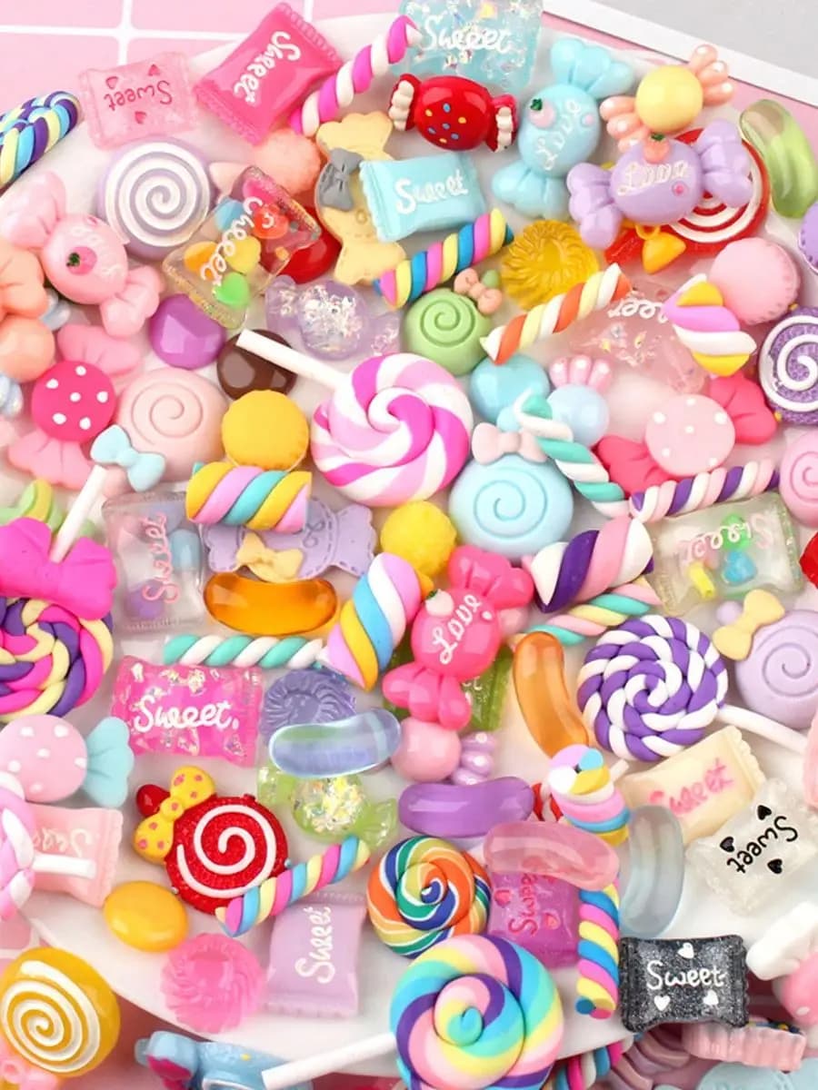 Ensemble de Breloques en Résine Mixte, Bonbons à Dos pio, Fournitures de Bricolage, pour Travaux Man