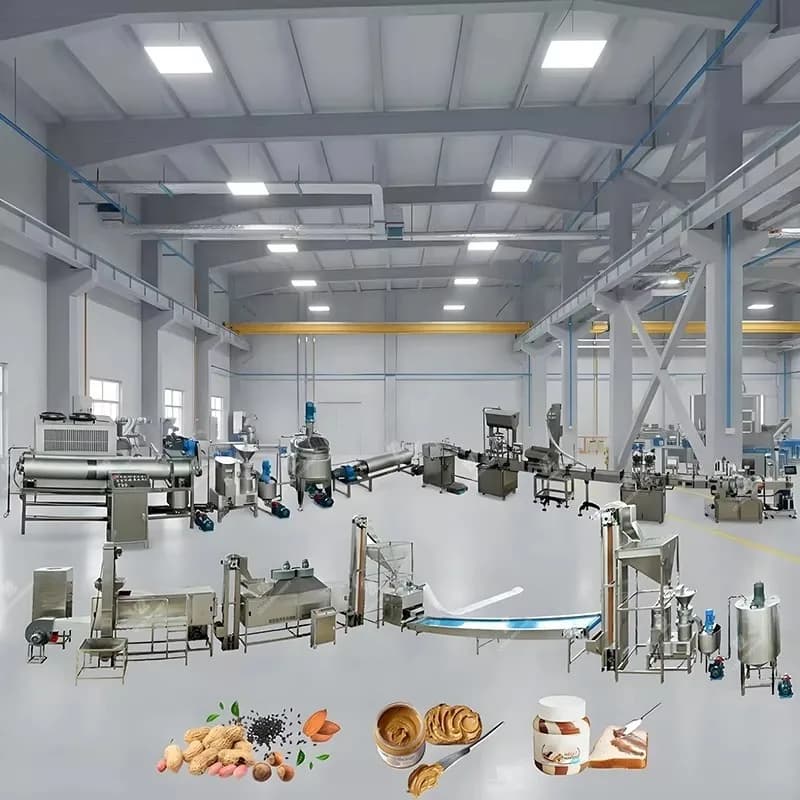 Ligne de production automatique personnalisable de pâte de noix de cajou et de noisettes pour la fab