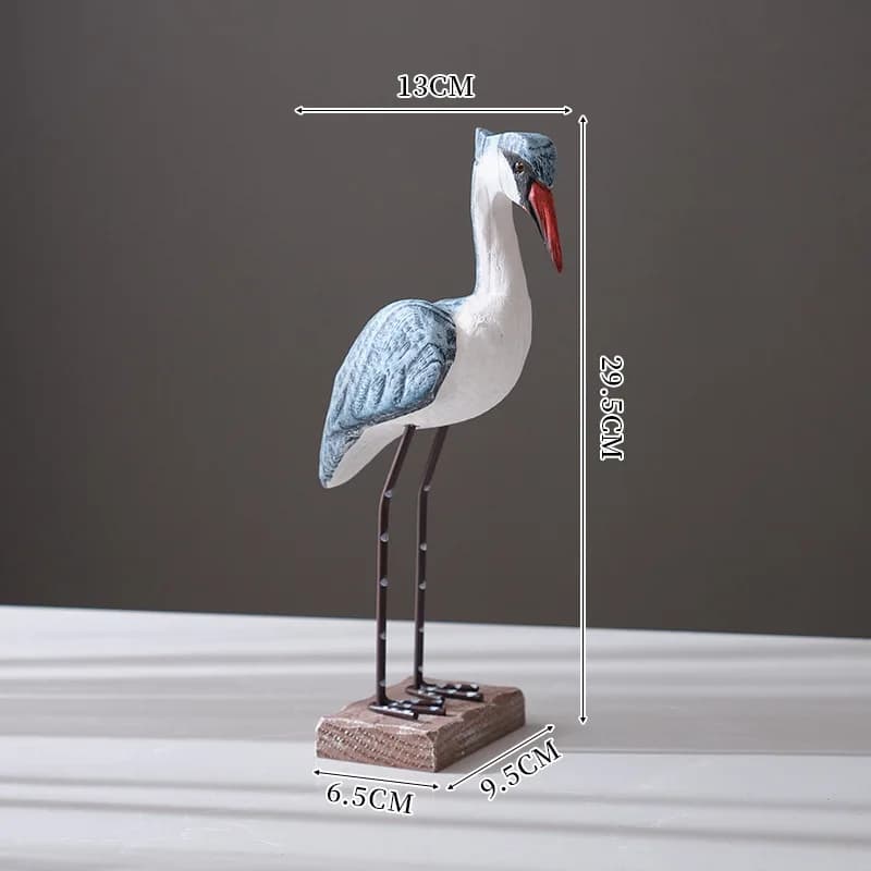 Statue d'Oiseau en Bois et Résine de Style Méditerranéen, Décoration de la Maison et de la Chambre