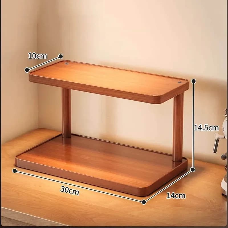 Étagère de rangement en bois à 2 niveaux pour comptoir, organisateur de bureau multicouche, étagère