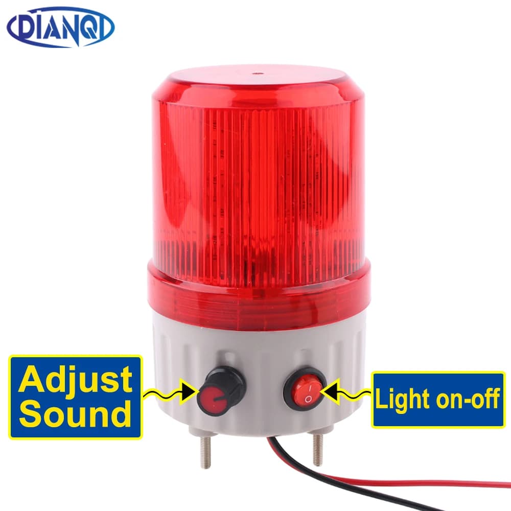 Lumière d'alarme rotative à Volume réglable, lampe LED clignotante avec voyant d'avertissement sonor