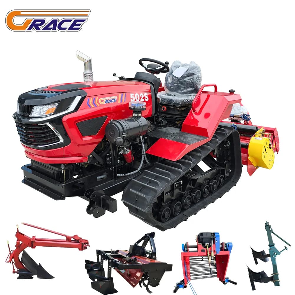 Cultivateur rotatif agricole sur chenilles de 50 CV, personnalisable, prix usine, avec tracteur agri