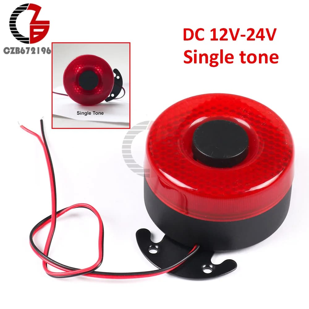 Sirène d'avertissement automatique DC 12V-24V 105dB, klaxon sonore, alarmes de sauvegarde, bip LED,