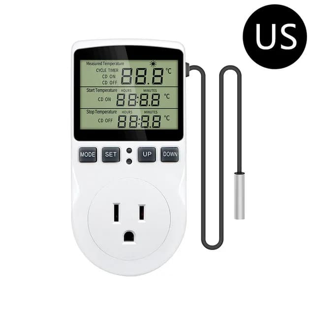 Prise de minuterie de Thermostat ue/US/FR, contrôleur de température numérique, prise de courant ave