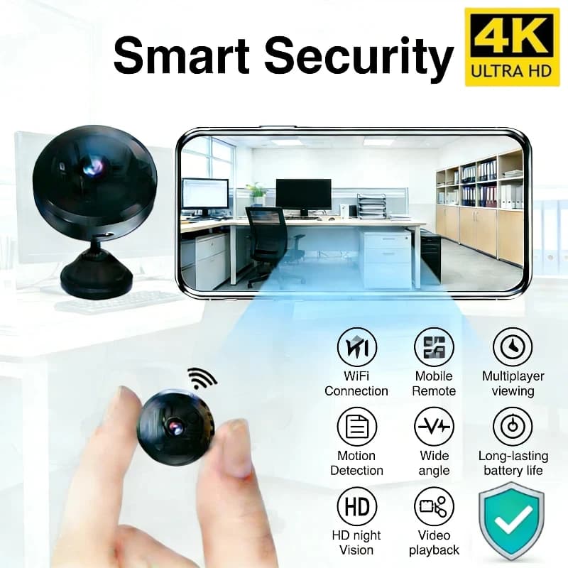 Caméra de sécurité WiFi sans fil 1080P HD avec vision nocturne, détection de mouvement, batterie rec