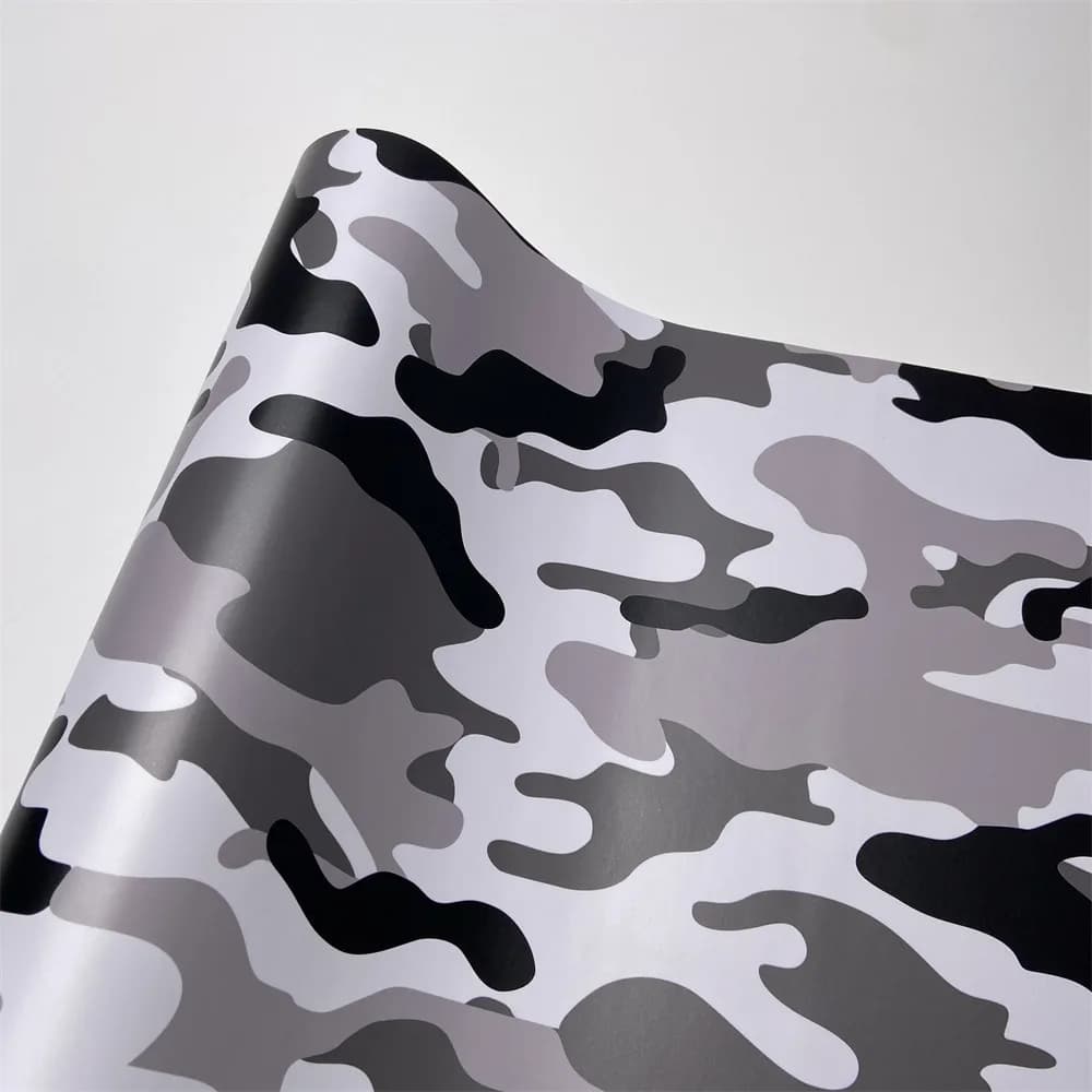 Autocollant de Camouflage blanc auto-adhésif pour véhicule, motif de Camouflage de neige, garniture