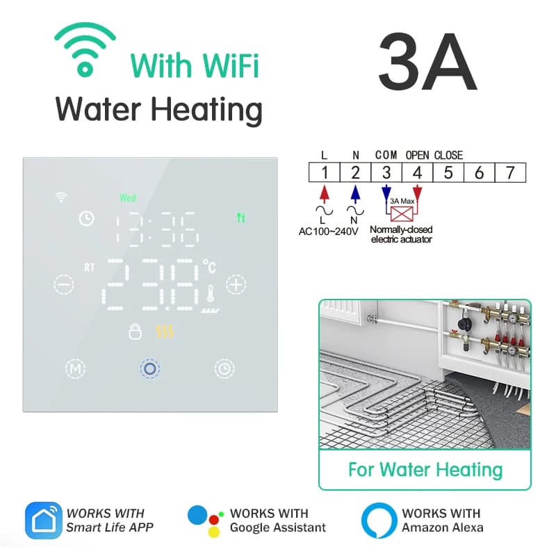 Thermostat de chauffage au sol intelligent, régulateur de température Tuya, électrique, eau, gaz, bo