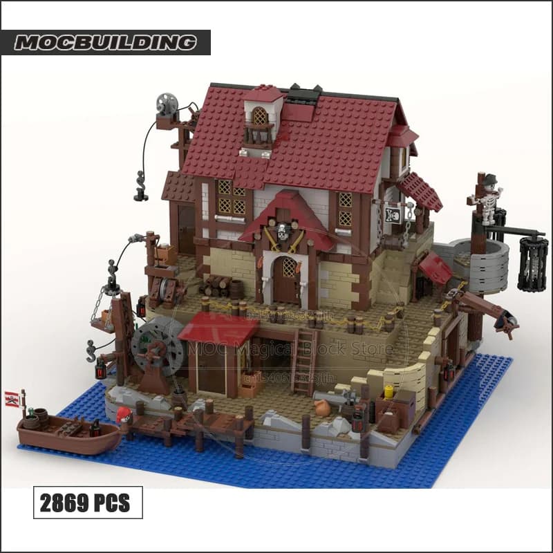 Beach Island Pub Moc blocs de construction château Architecture technologie briques bricolage assemb