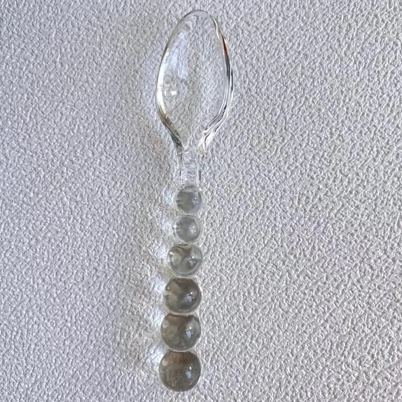 Cuillères et fourchettes à Dessert en perles de verre, cuillères et fourchettes en verre créatives,