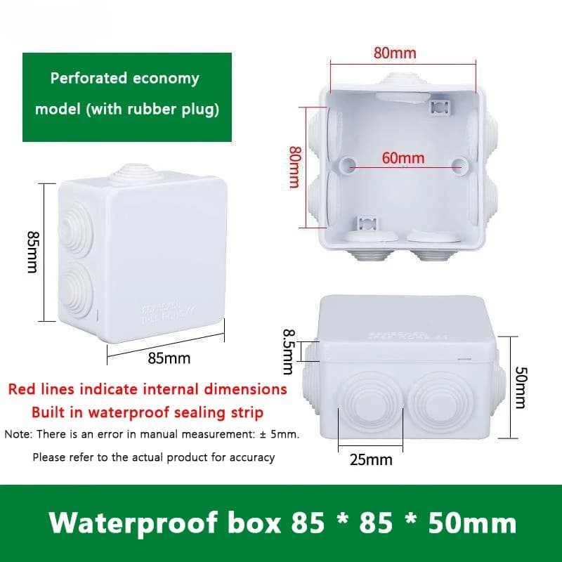 Boîtier de raccordement blanc étanche pour câbles, boîte de jonction DIY pour l'intérieur, boîtier d