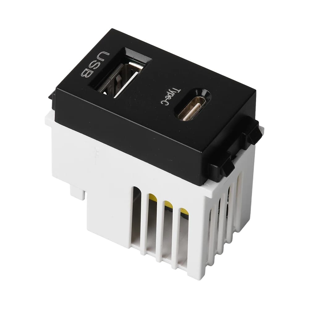 Module de prise d'alimentation USB modèle 128, entrée 220V, 5V 2.1A, type C, double charge USB, prot