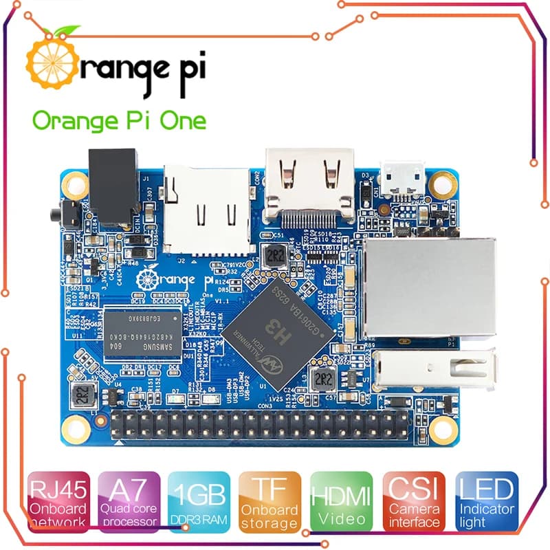 Orange Pi One 1 Go de RAM Mini PC Allwinner H3 SoC DDR3 Quad-Core Ordinateur monocarte compatible An