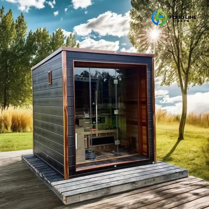 Sauna extérieur de luxe haut de gamme pour 4 personnes, grande cabine de vapeur familiale pour jardi