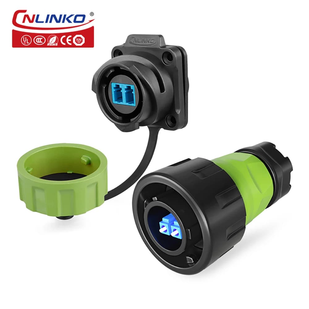 Connecteur à fibre optique CNLINKO YM24, coque en plastique, monomode, étanche IP68, pour réseau de