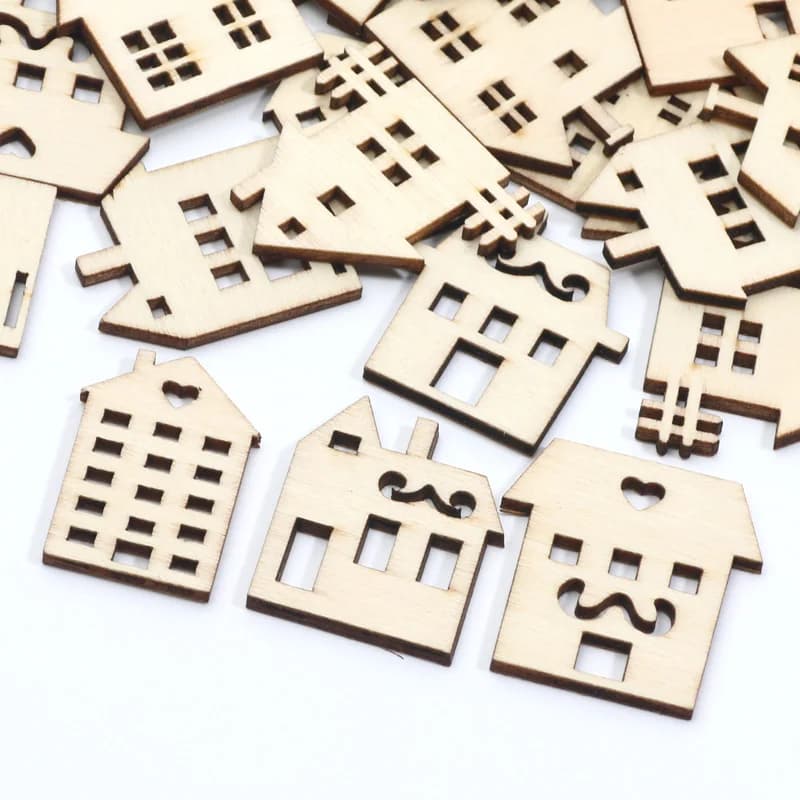 Embellissements de maison mixtes, tranches de bois pour Scrapbooking, faites à la main pour la décor