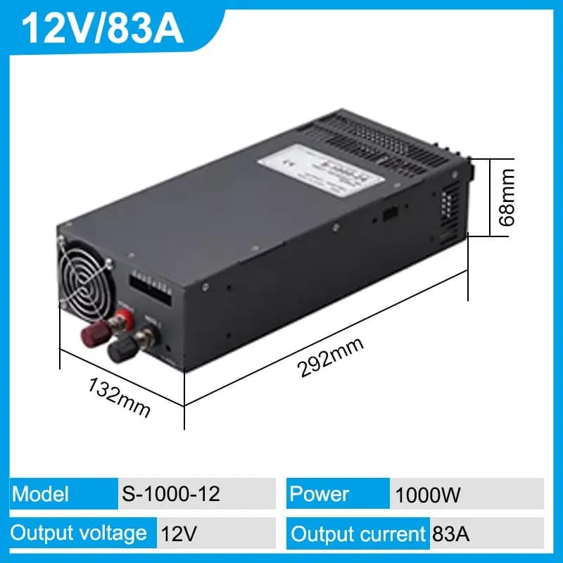 Alimentation de commutation haute puissance 1000W 1500W 2000W 3000W, 220V à 12V 24V 36V 48V AC, régl