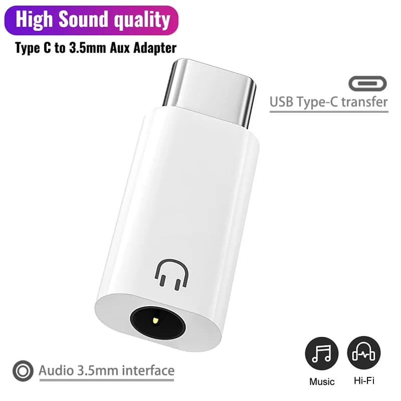 Adaptateur d'écouteurs USB C à 3.5mm, convertisseur Audio Jack pour iPhone 15 Samsung type-c, connec