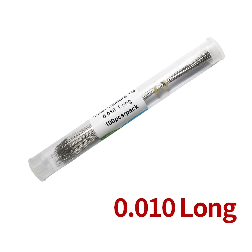 100 pièces/Tube en acier inoxydable métal longues attaches de Ligature préformées fil de Ligature