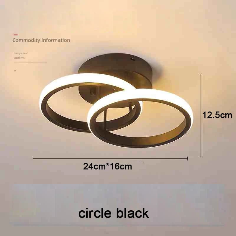 Plafond moderne à LEDs lumière 2 anneaux Design créatif plafonnier luminaires d'intérieur couloir ba