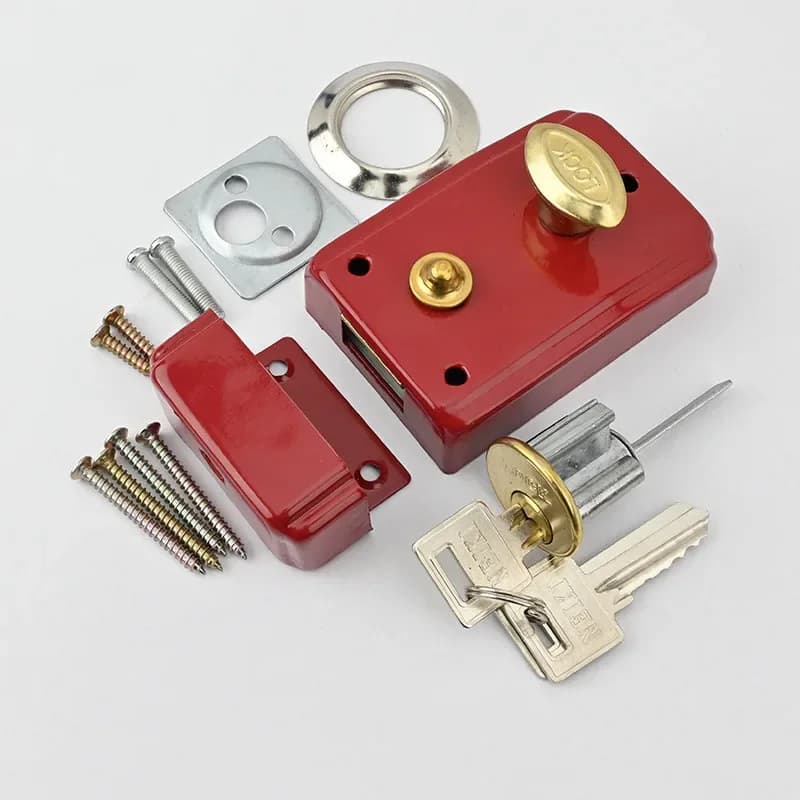 Serrures rouges rétro pour porte extérieure, sécurité antivol, serrure d'assurance multiple, serrure