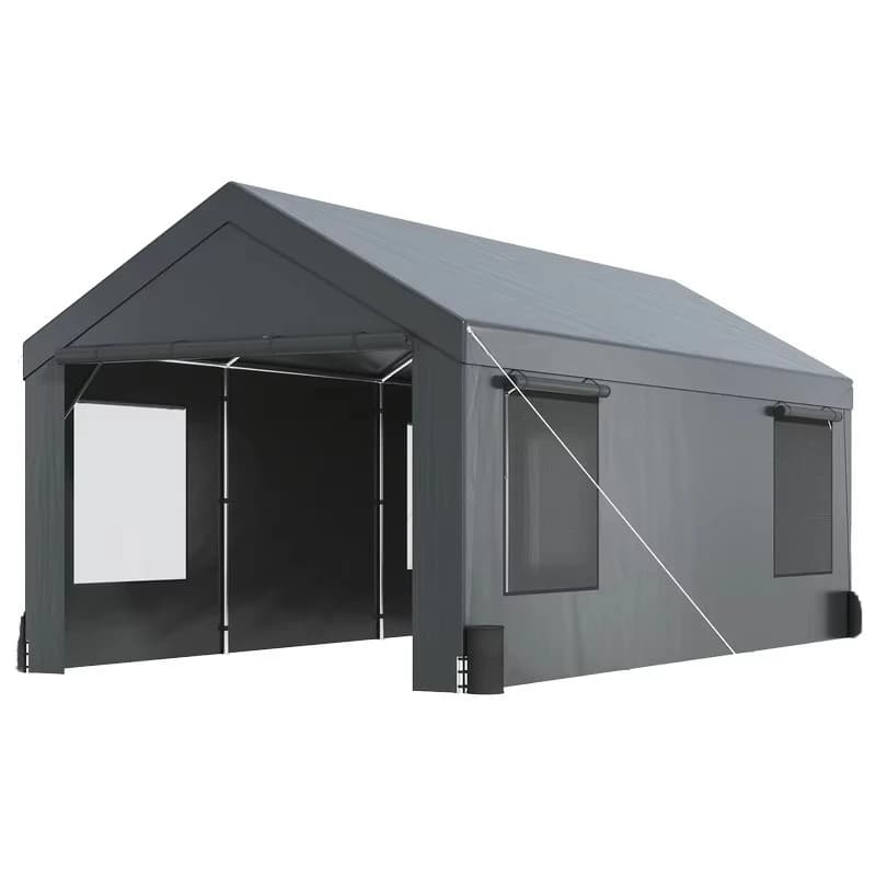 Meilleur prix Vente d'usine 10'x20' Carport Portable pour voitures motos PE PVC métal Style moderne