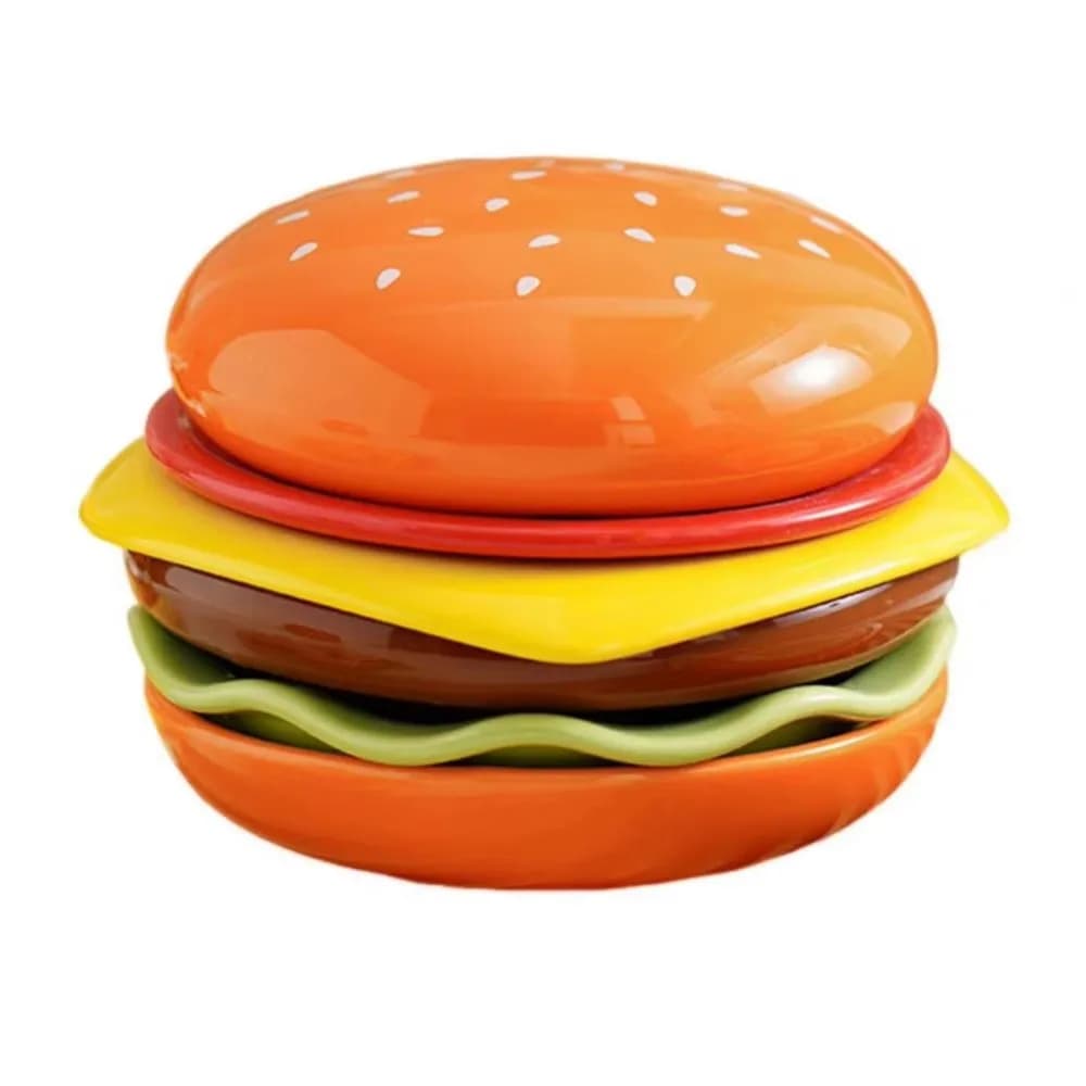 Ensemble de plats à condiments empilables en forme de burger de dessin animé, 6 couches, gain de pla