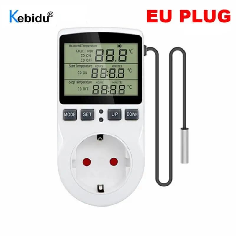Prise de minuterie de Thermostat, Version ue, contrôleur de température numérique, prise de courant