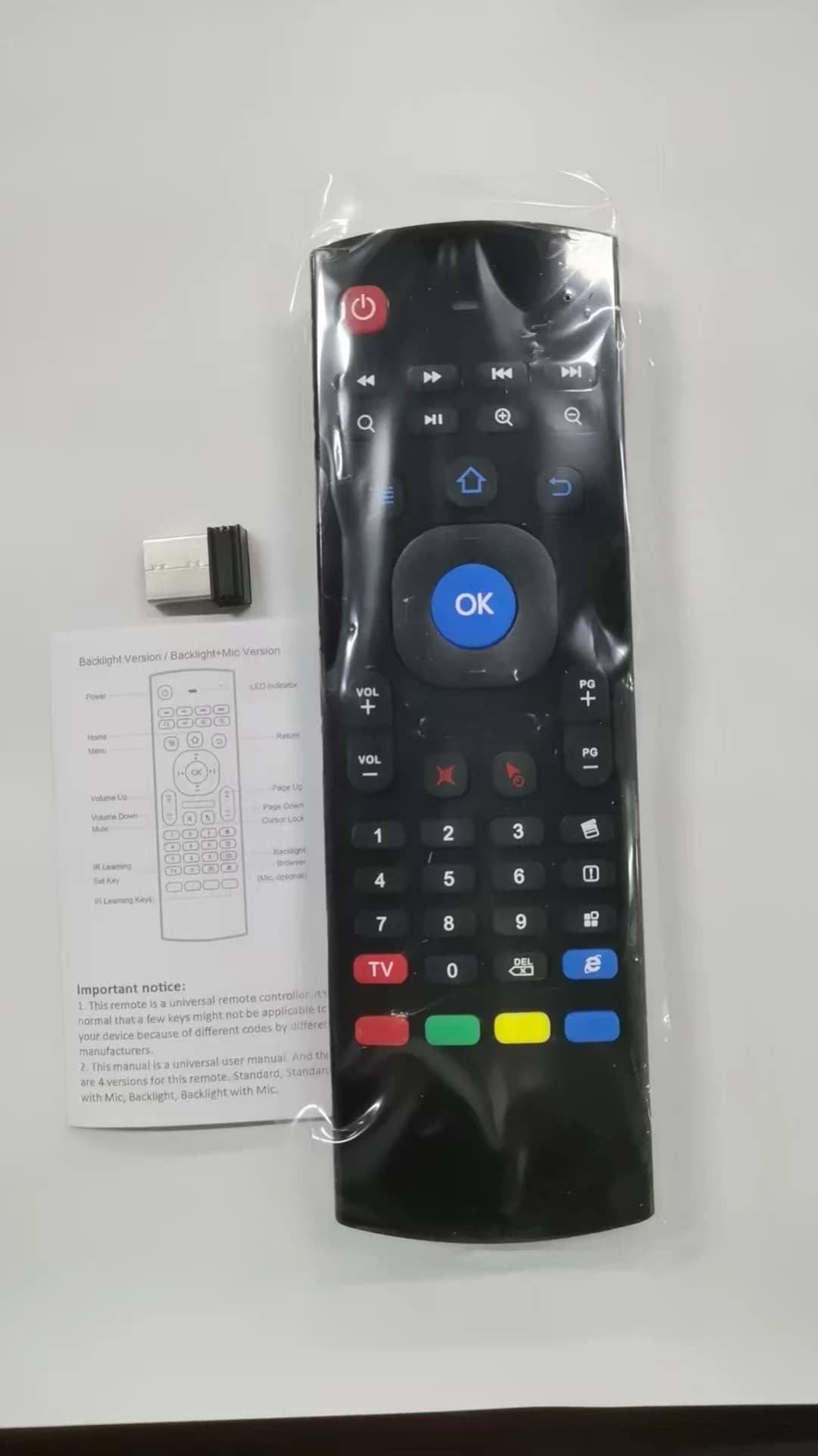 Échantillon gratuit Italie MX3 Air Fly Mouse Internet TV Box Panneau de revendeur de télécommande
