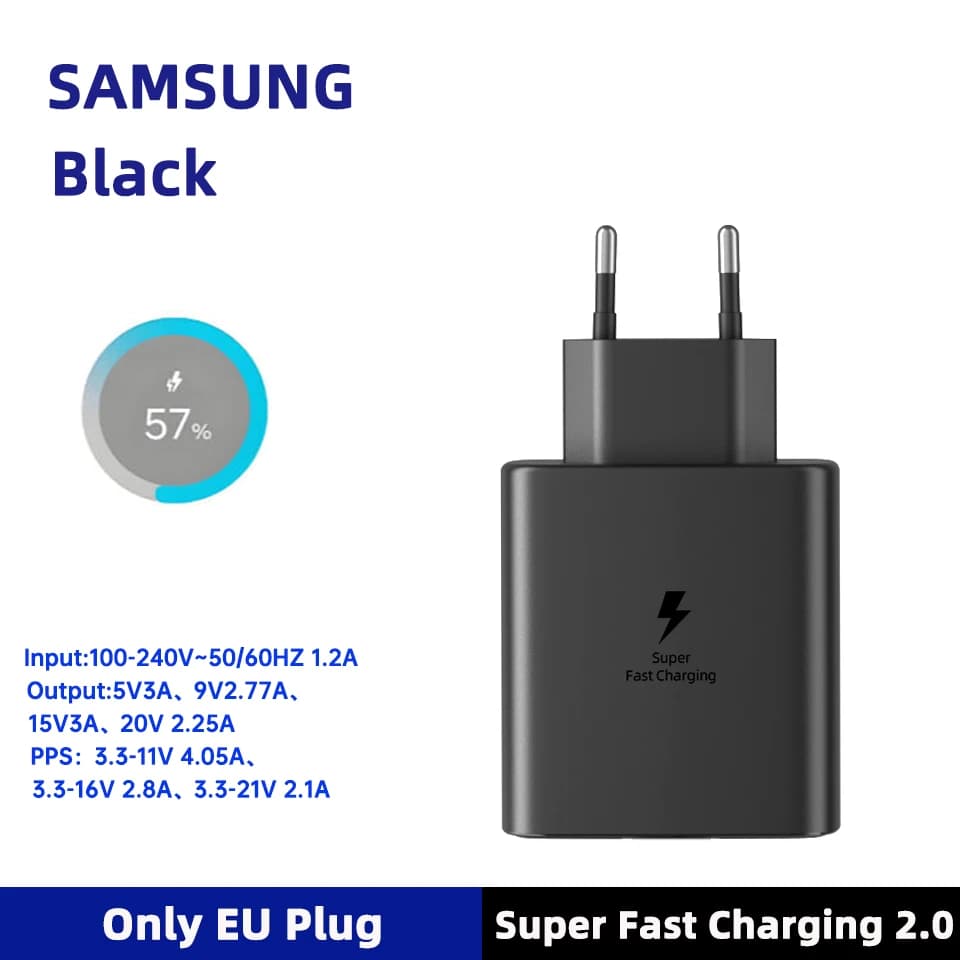 Chargeur USB-C SAMSUNG 45W Charge Rapide PD Cargador 25W Galaxy S26 S25 FE S24 Ultra S22+ S23 A36 A5