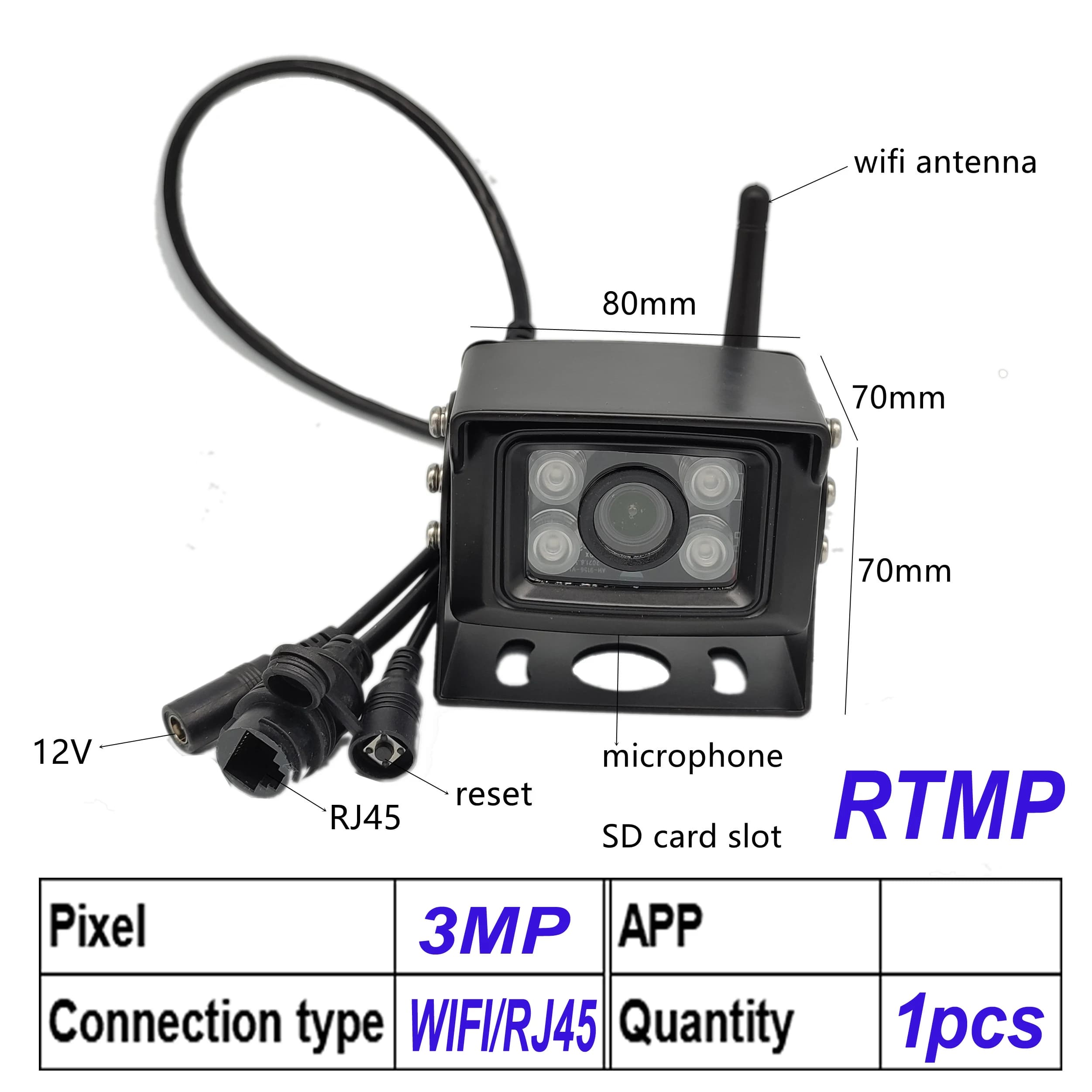Caméra IP WIFI 5MP 25fps protocole RTMP Hikvision 256G SD TF carte IR couleur Vision nocturne P2P CC