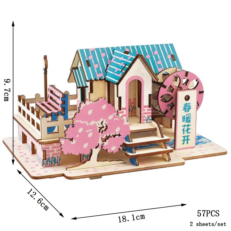 Jeu de Puzzle 3D en bois fait à la main, modèle de construction assemblé, jouet éducatif de la petit