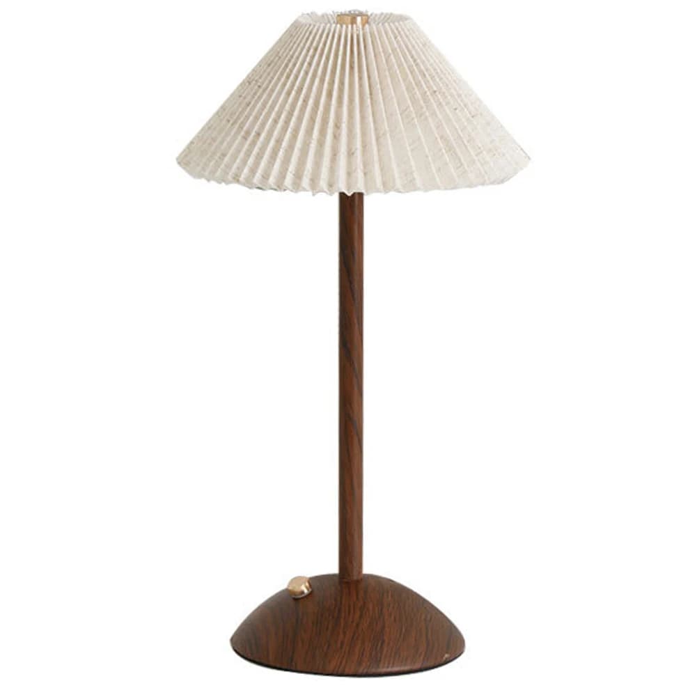 Lampe de bureau LED Portable, abat-jour en tissu, lampe de Table sans fil, Base en bois, petite lamp