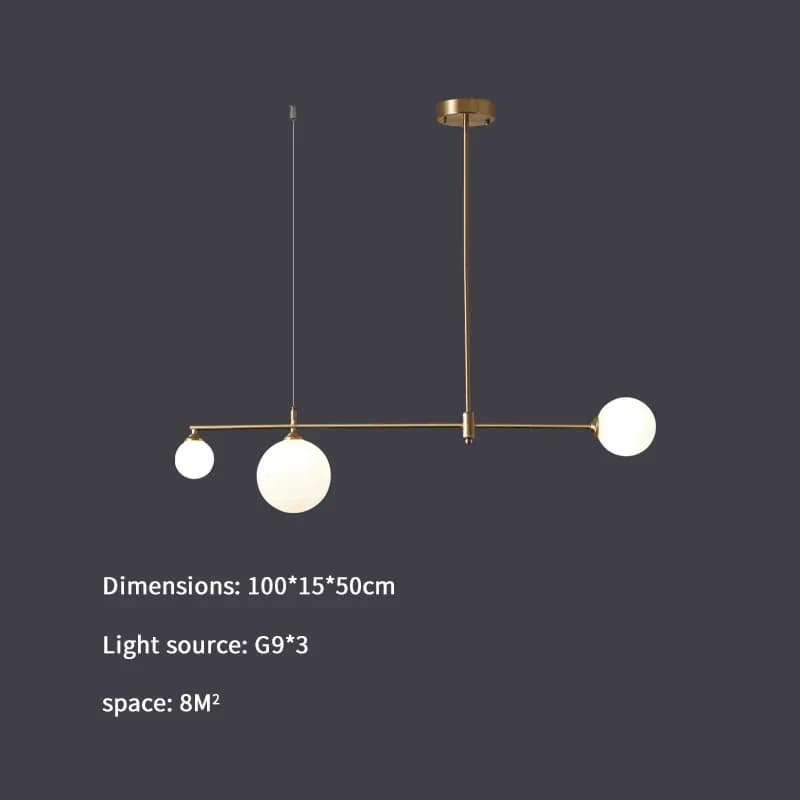 Nouveau suspension pour salle à manger Table de cuisine maison boule de verre nordique G9 or Led lus